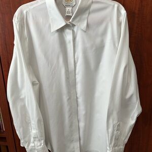 Talbots Crisp White Dress Shirt for Women Wrinkle Resistant 100% Cotton